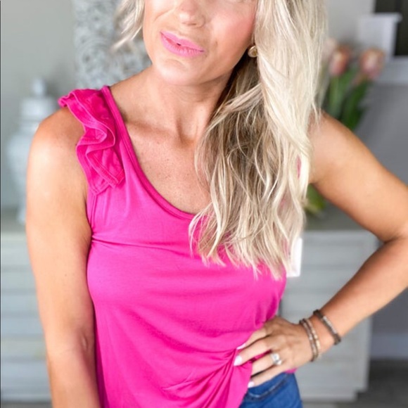Fuschia Ruffle Top - Picture 2 of 2